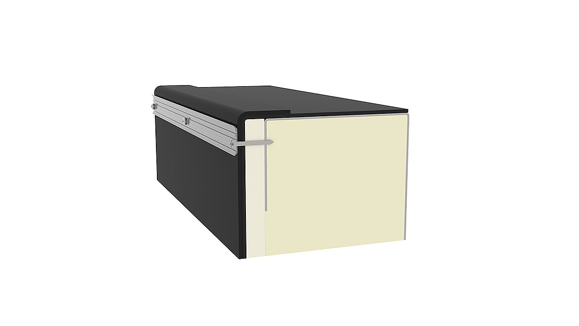 Montage op plaatstalen opstand  Modulaire lichtstraat structurele verbinding plaatstalen opstand