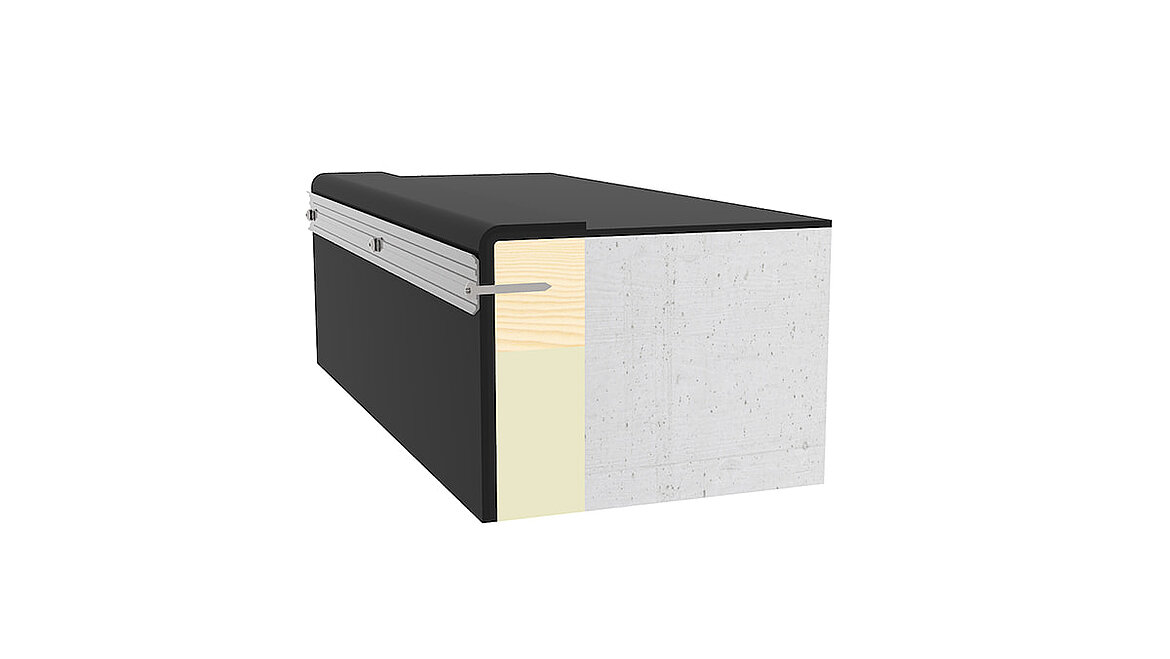 Montage op betonnen opstand  Modulaire lichtstraat, aansluiting gebouw betonnen opstand